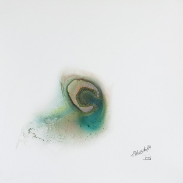 Nebula Negative I Watercolour on Yupo 10x10" Lianne Todd