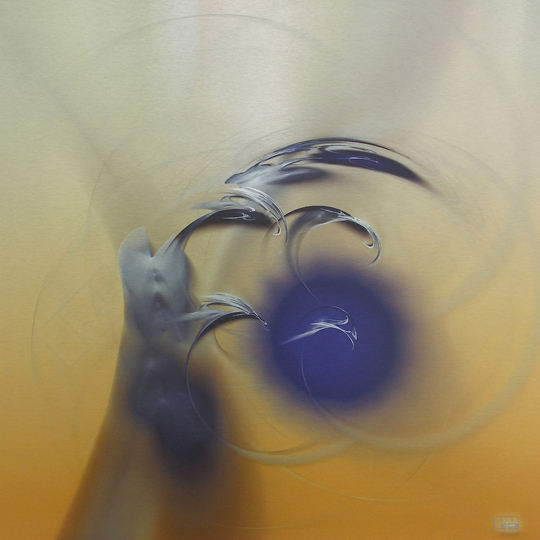 Wind. Digital Fractal Art on metal, single edition print. 20x20". Lianne Todd. SOLD